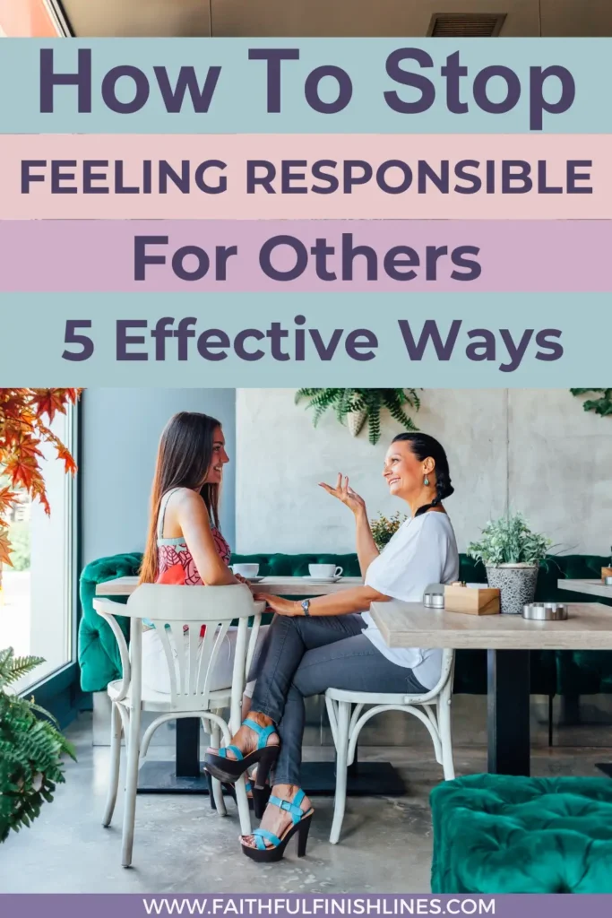 Two women sitting at a table happily talking with each other and has a text overlay that reads as Advice For People Pleasers And Ways to Overcome It.