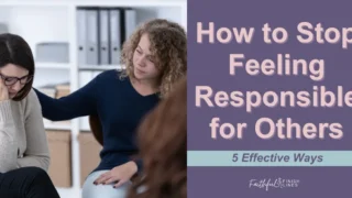 A woman sitting in a chair comforting her friend with a text overlay that reads as Advice For People Pleasers And Ways to Overcome It.