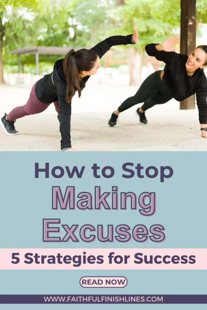Two women doing exercises with the text how to stop making exercises 5 strategies for success.