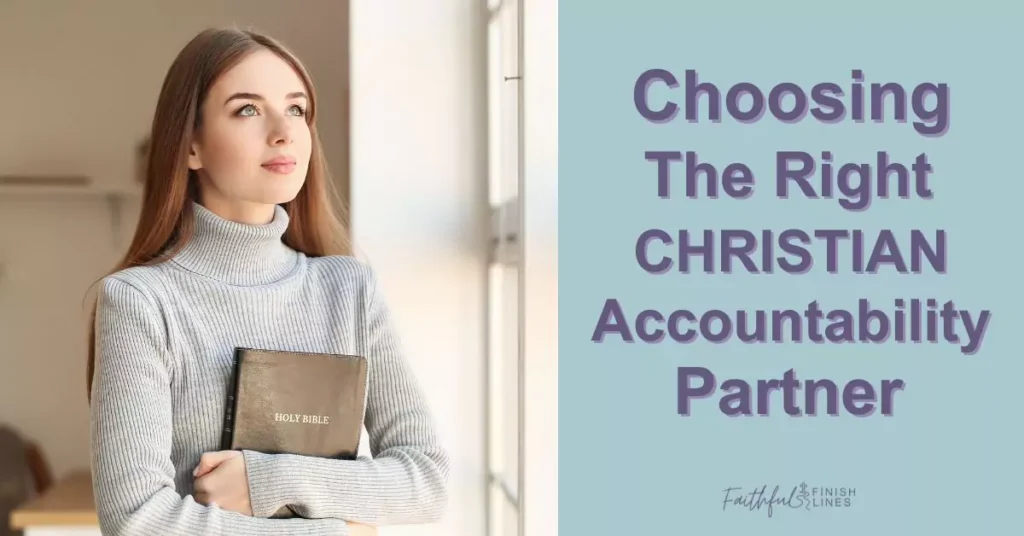 a woman holding a bible with the words choosing the right christian accessibility partner