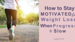 a woman running down a road with the words how to stay motivated for weight loss when progress is slow.