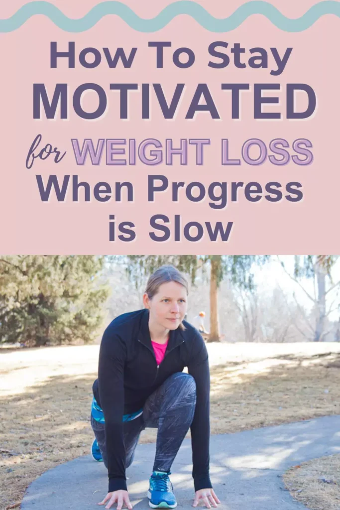 An inspiring scene of a person jogging in a park, with a motivational poster in the background emphasizing perseverance in weight loss.